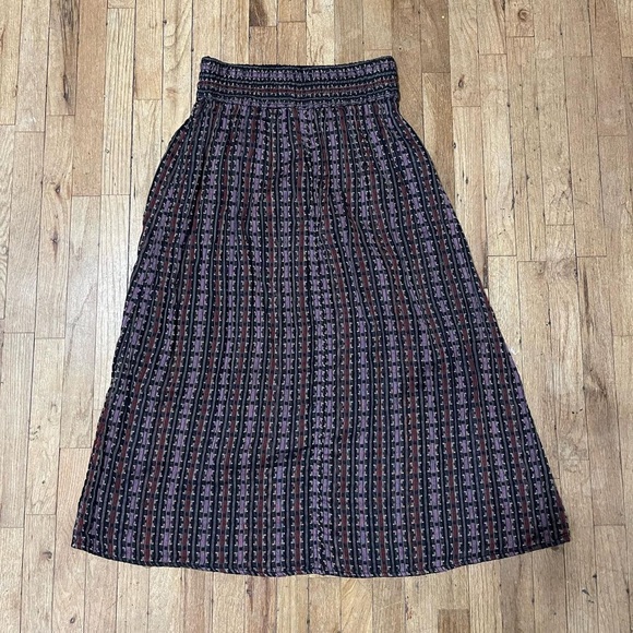 Ace & jig set calico Mardi Gras rara midi skirt and shirt small medium reverse! - Picture 4 of 11